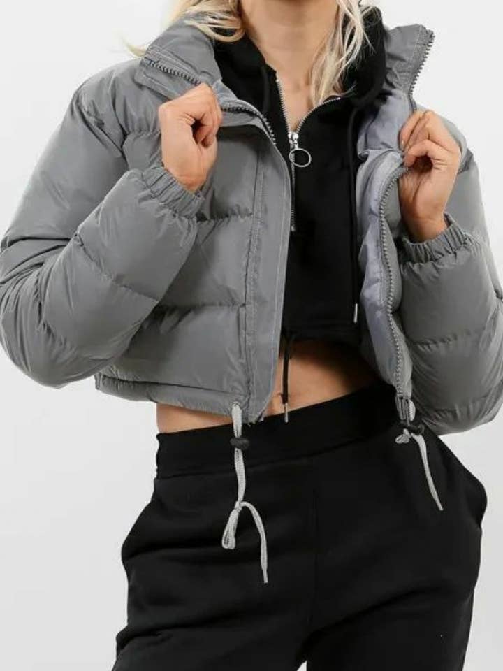 safistyle - Wholesale Puffer Jacket - Women's - Cropped Puffer Jacket with Stand Collar10