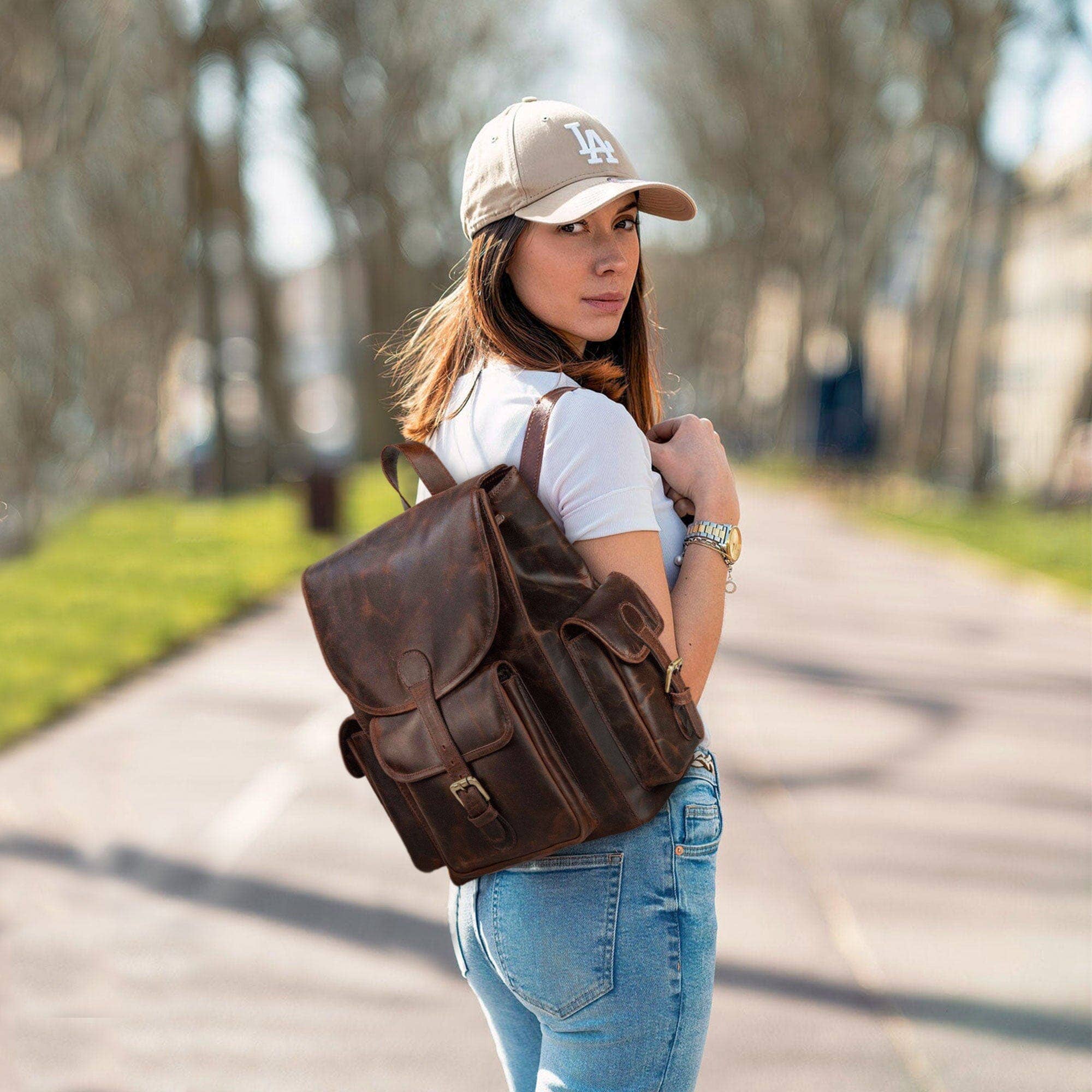 Classy Leather Bags – Mochila - Unissexo por atacado – O Capíz Rugged1