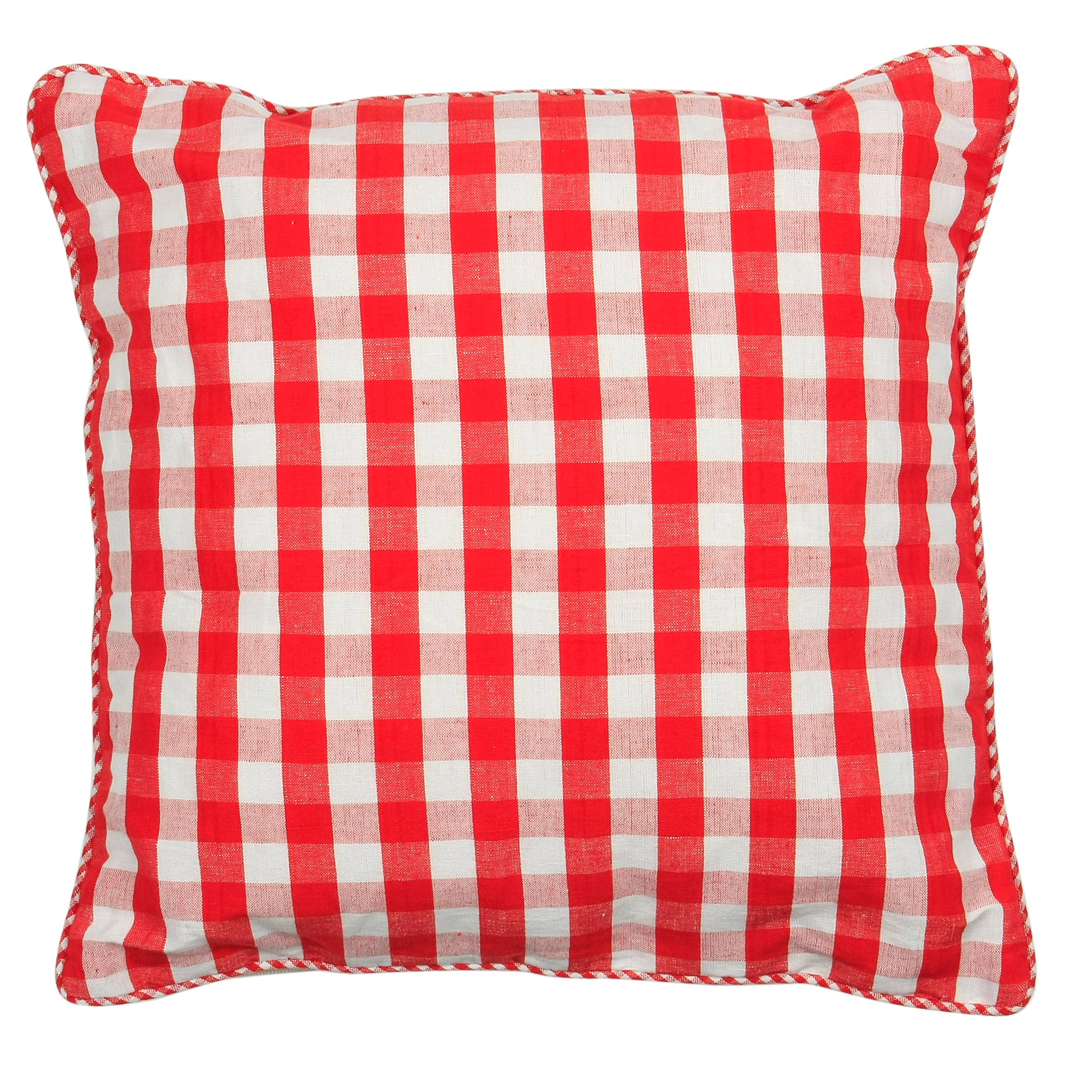 Heritage Lace - Wholesale Throw Pillow Cover - Country Buffalo Check Plaid 20x20 Pillow Cover Red White2
