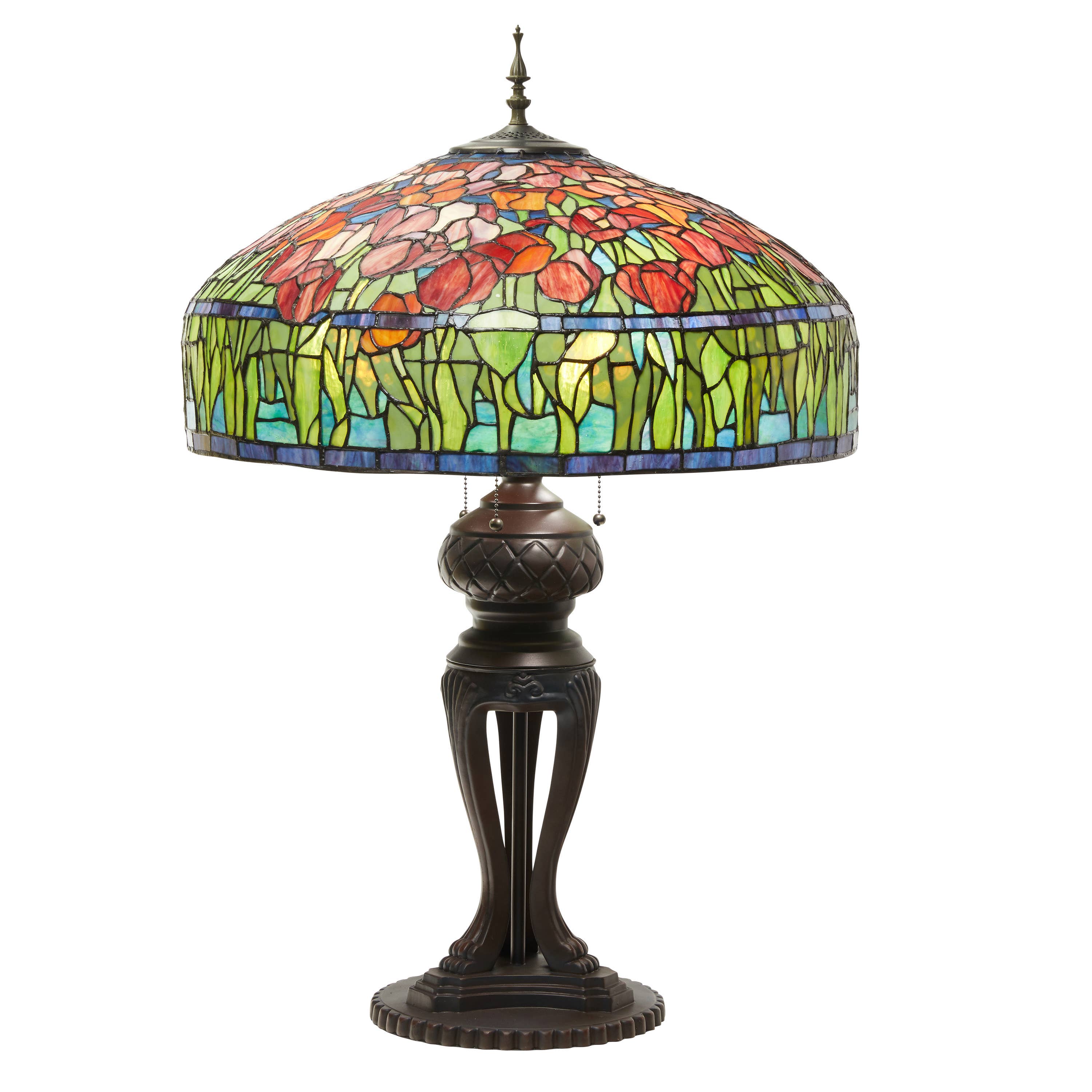 River of Goods - Wholesale Accent/Desk Lamp - 33.25"H Tulip Tiffany-Style Stained Glass Table Lamp1