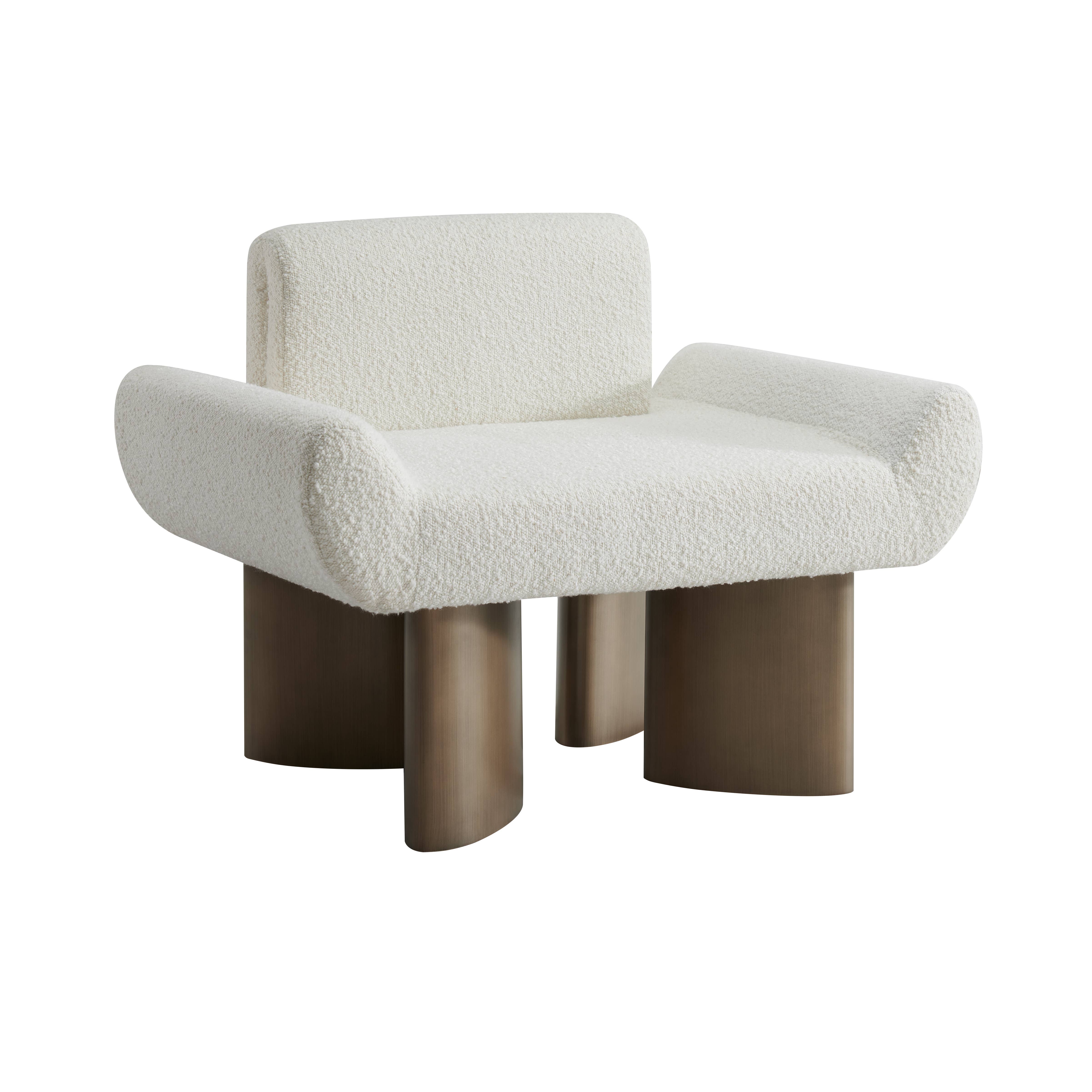 Statements by J - Wholesale Chair - Coco Modern Boucle White Accent Chair with Gold Base6