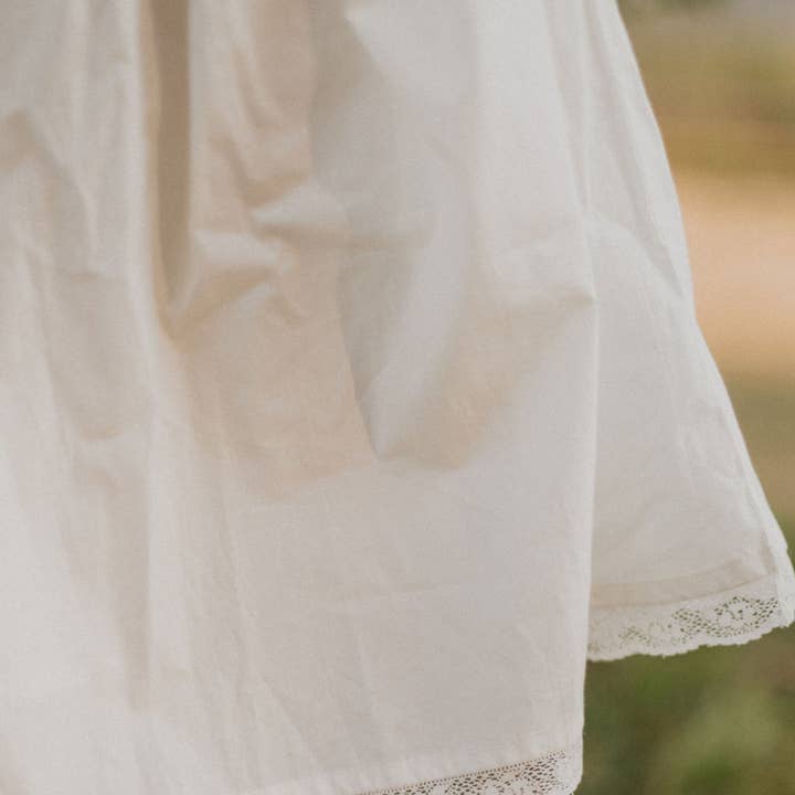 Wilder Collective - Vendita all'ingrosso Vestito - Donna - Abito Juliette in Cotone Organico - Popeline Bianco Edoardiano8