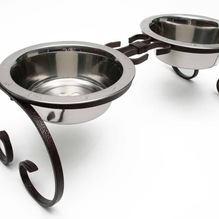 QT Dog, LLC - Wholesale Pet Bowl - Cat/Dog - 1 PT Mini Classic Wrought Iron Diner Silver - 4" tall