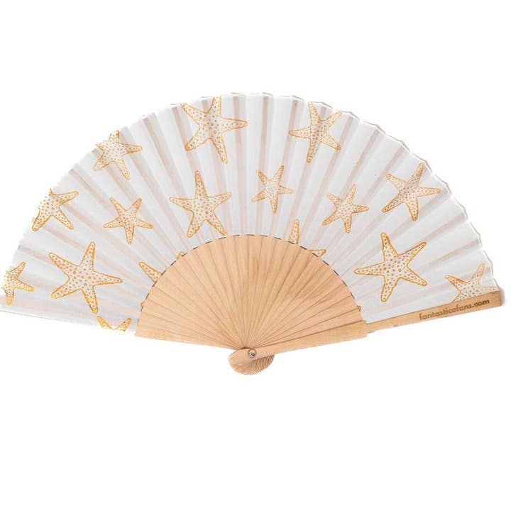 Starfish Metallic 23cm fan for wholesale by Fantastico Fans