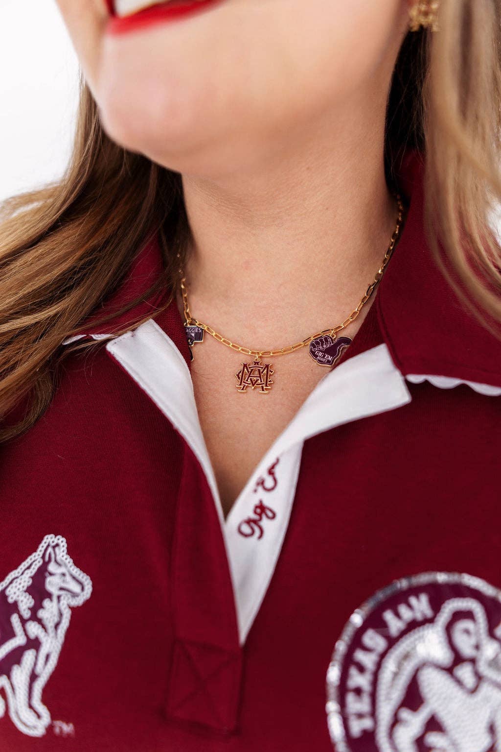 Brianna Cannon – wholesale Pendant/charm necklace – College Vault Texas A&M Charm Necklace1
