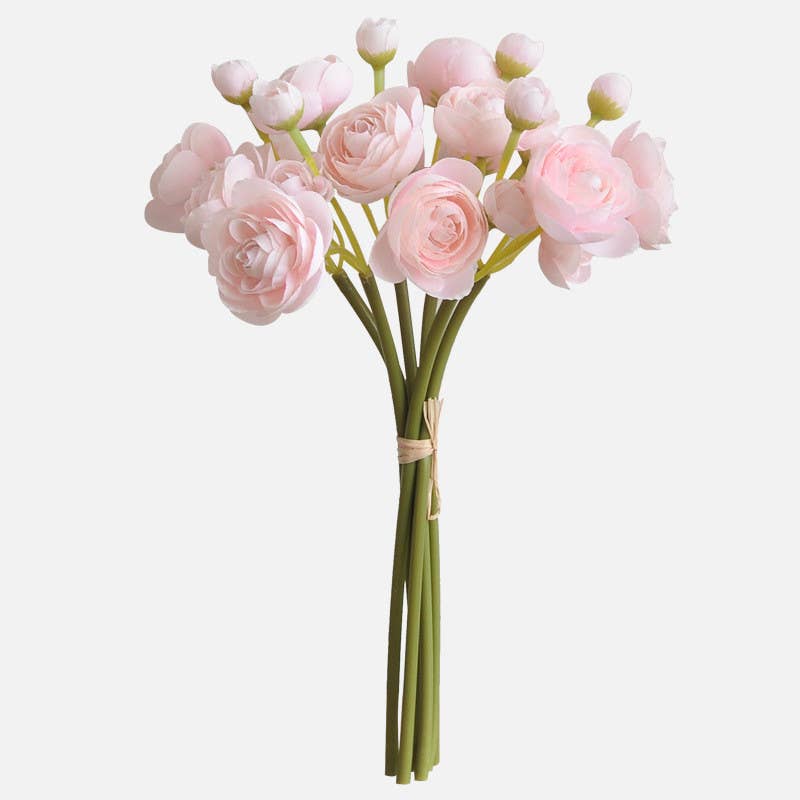 Sweet Home Deco - Vente Fleurs artificielles - Bouquet de renoncules bébé en soie 25 cm, 6 tiges/24 fleurs2