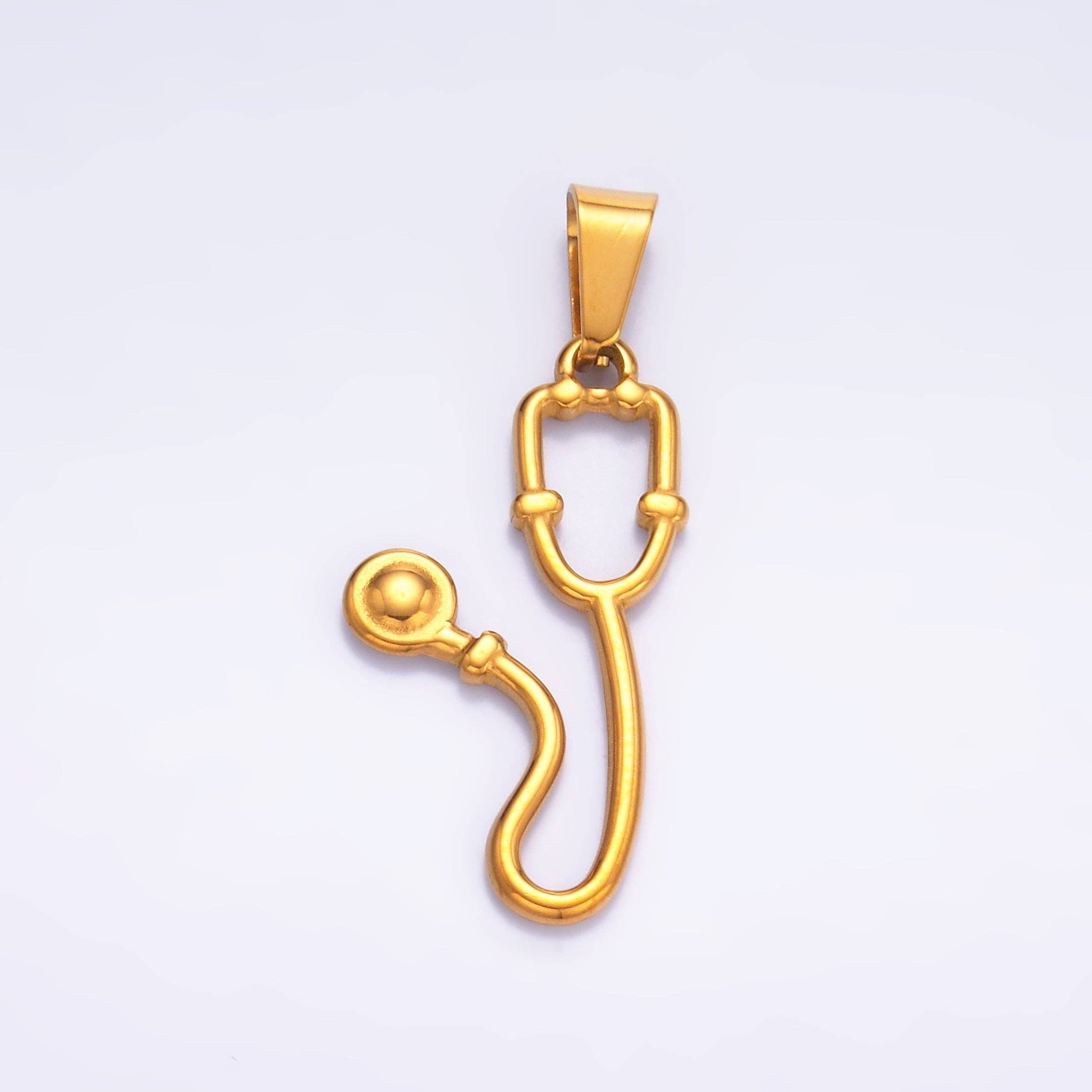 Aim Eternal - Wholesale Individual Charm/Pendant - Stainless Steel Medical Stethoscope Pendant | P7160