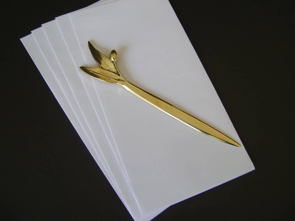 ARTIA LTD - Wholesale Letter Opener - Letter Opener, "Olive Branch", Solid Bronze Desk Accessory2