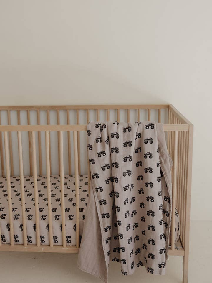 Muslin Quilt | Monster Truck for wholesale by Forever French Baby