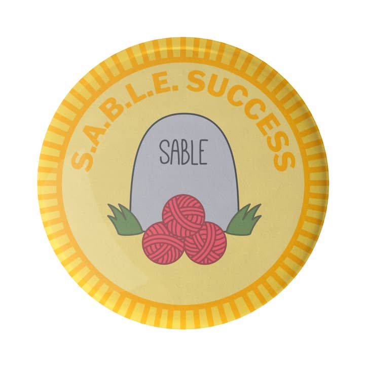 Camp Stitchwood - Vente Épinglettes/boutons - Badge de mérite SABLE Success0