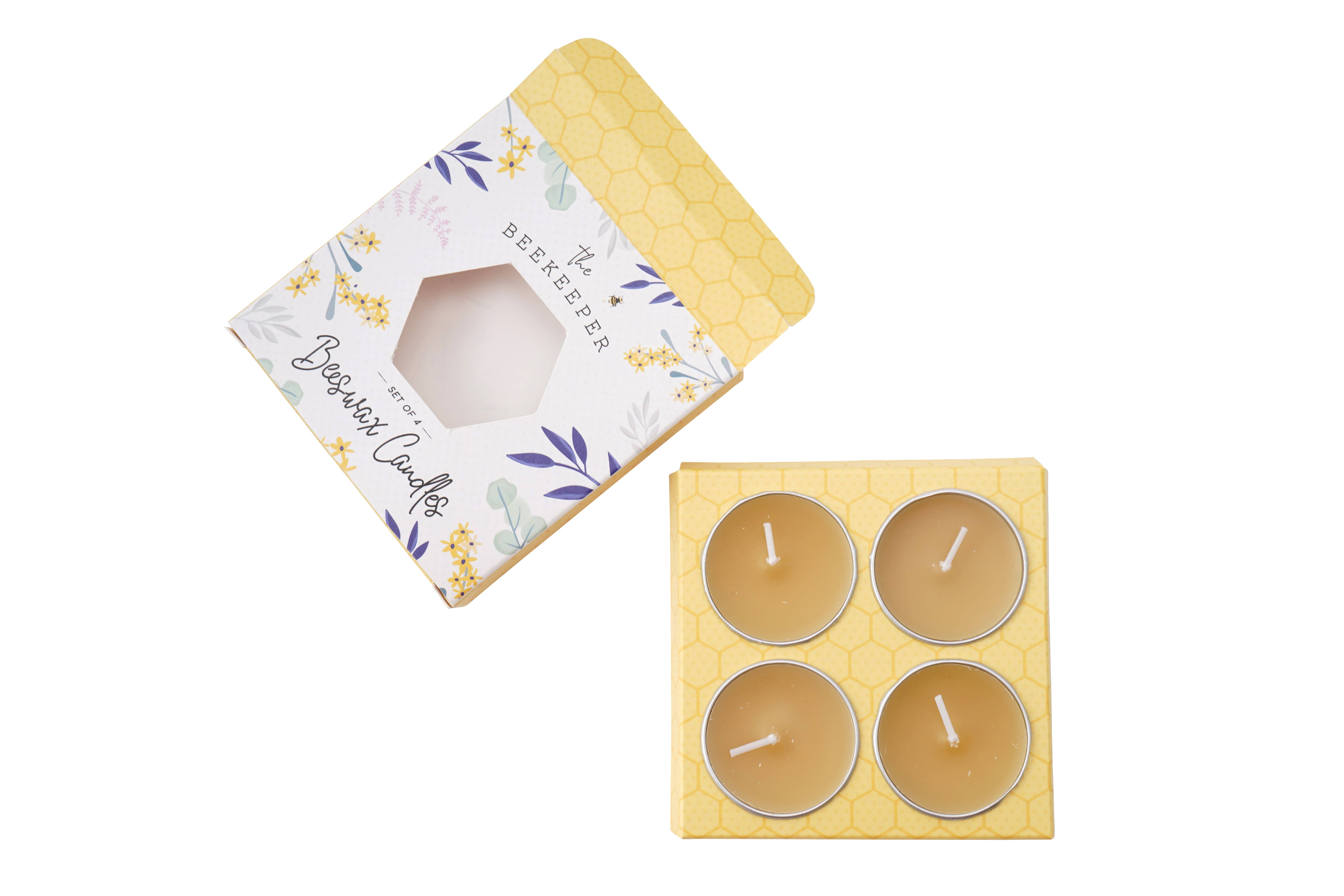 CGB Giftware – Engroshandel Fyrfadslys – Biavlersættet med 4 bivoks fyrfadslys i gaveæske2