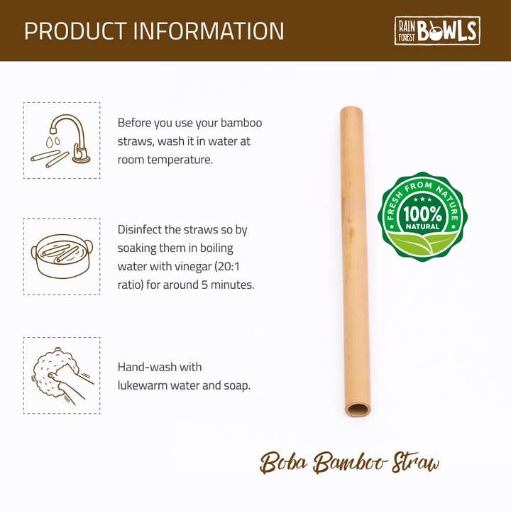 Rainforest Bowls - Wholesale Drinking Straw - Boba Bamboo Straw6