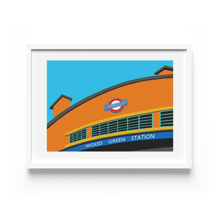 Wood Green Station Print for wholesale by Rebecca Pymar
