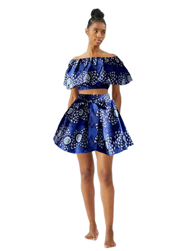 India Batik - Wholesale Top & Skirt Set - Women's - 777 - Mini Skirt & Crop Top Set3