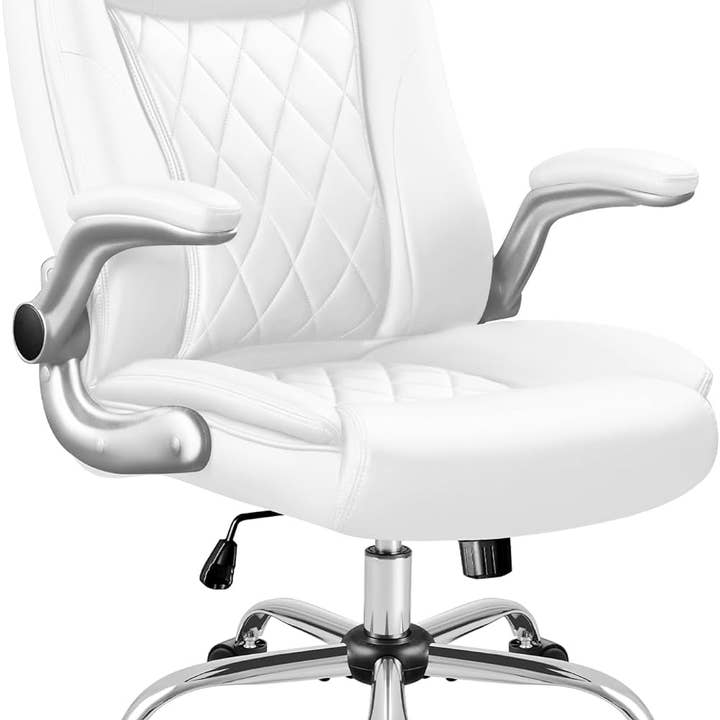 Ergonomic High Back Executive Office Chair in White for wholesale on Faire