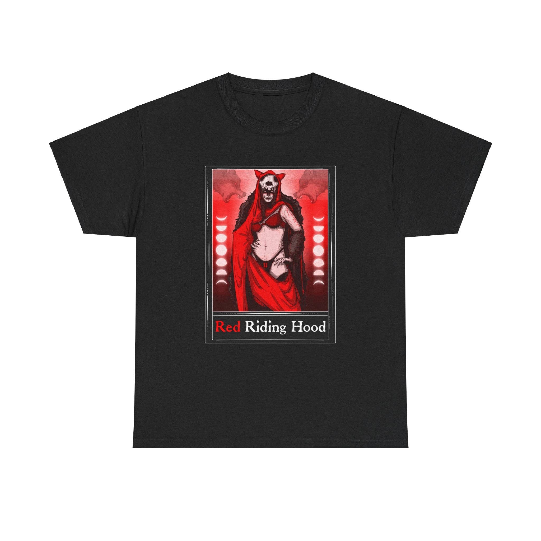 LVB Art - Wholesale T-Shirt (Graphic) - Unisex - Red Riding Hood Tarot  (Front & Back Print) Unisex Heavy Cotton Tee3