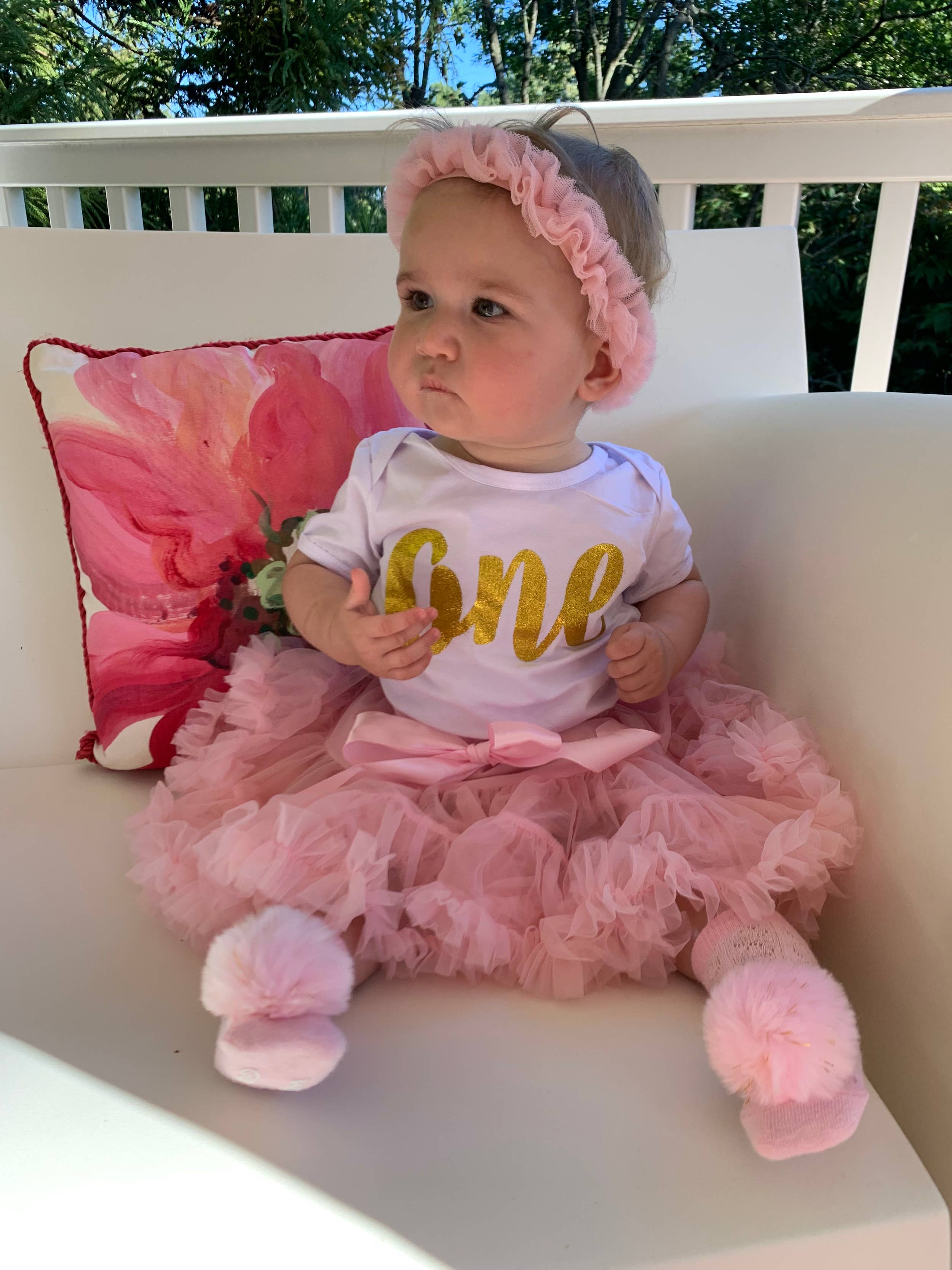 Rose Tutu rose | Tutu moelleux pour filles | Tutu d'anniversaire | Jupes pour enfants en vente sur Faire6