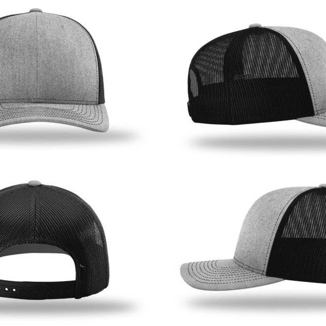 Kodiak Wholesale - Wholesale Trucker Hat - Unisex - Richardson 112 Snapback Trucker Cap - Custom Leather Patch H98