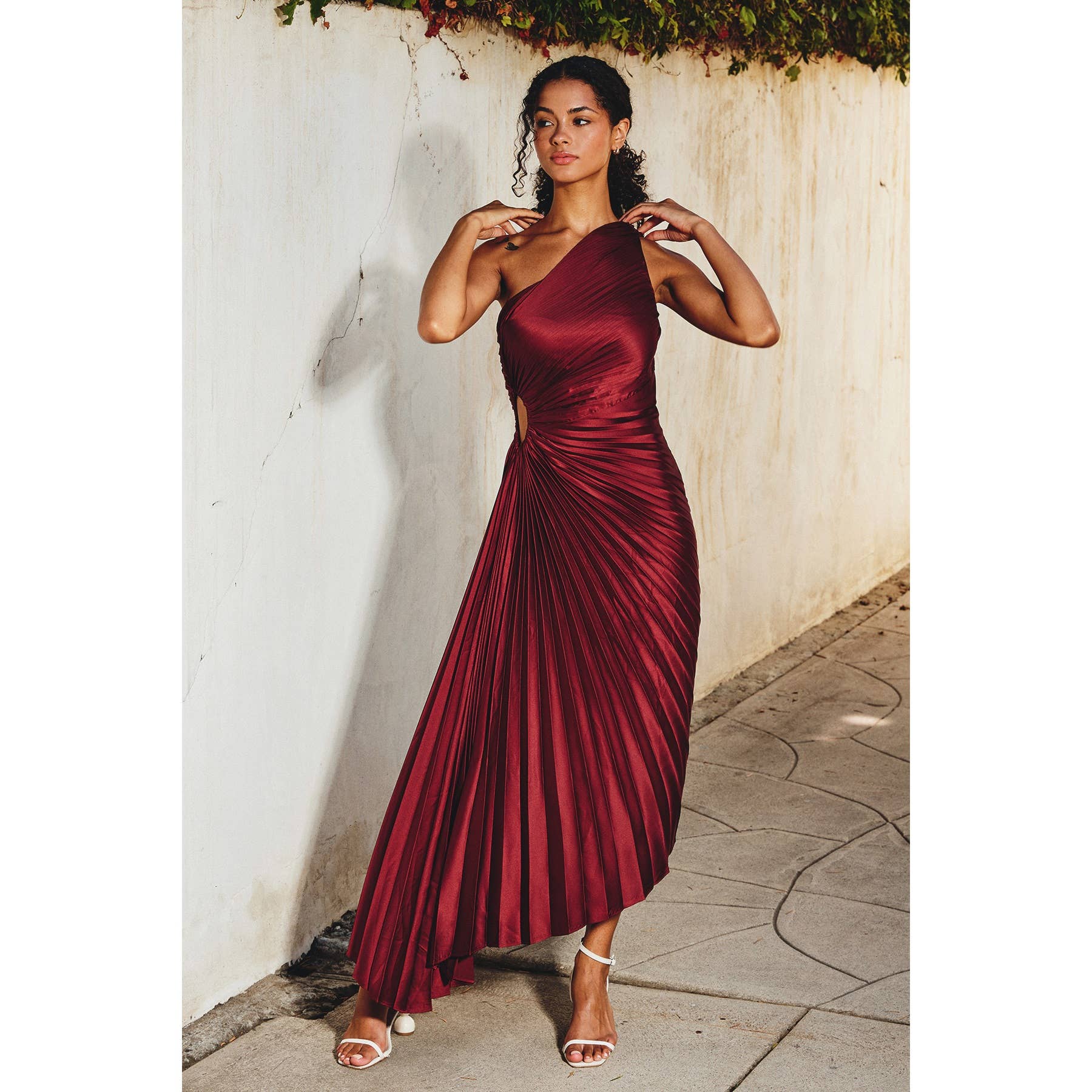 Dress Forum - Wholesale Dress - Women's - Olympia Asymmetrical Pleated Maxi Dress3