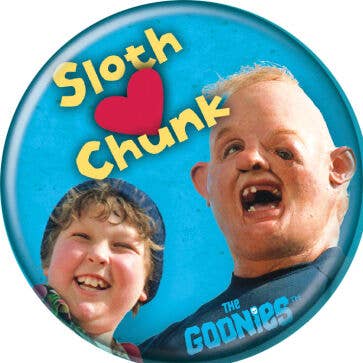 Ata-Boy - Wholesale Lapel Pin/Button - Goonies-Sloth Heart Chunk photo Buttons 1.25" Round