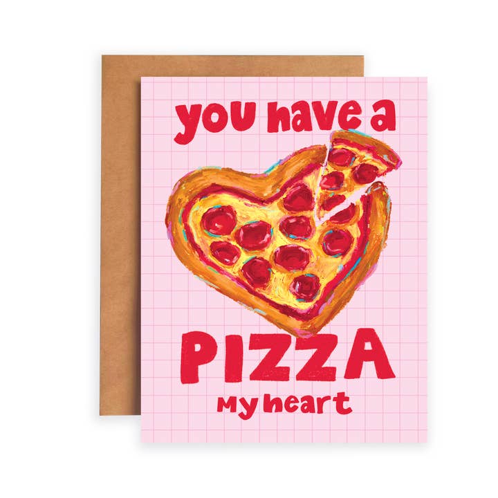 Tienes una pizza de mi corazón | Tarjeta de felicitación para venta al por mayor de Janine Payne Illustrations