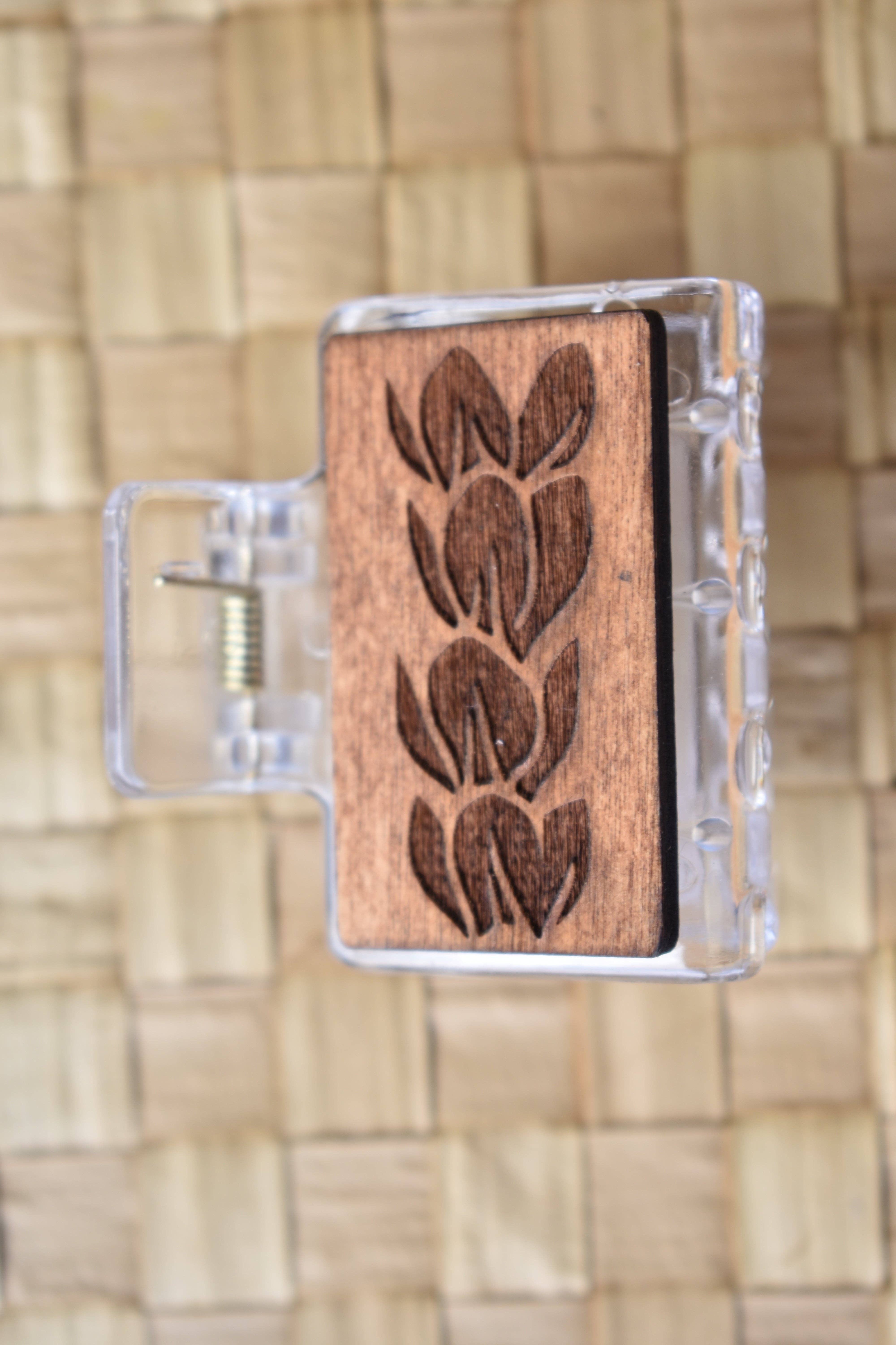 Revel Sun Hawai'i – wholesale Hair clip – Women’s – Mini Handmade Wood Engraved Hair Clip7