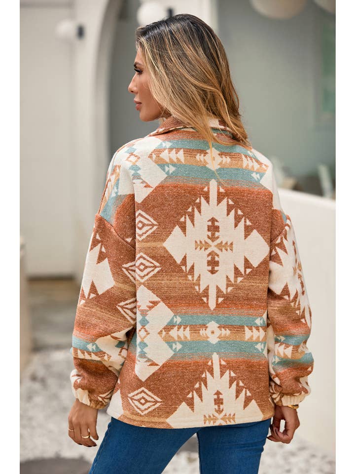 Khaki LDC Quarter Zip Elastic Cuffs Western Sweatshirt for wholesale on Faire2