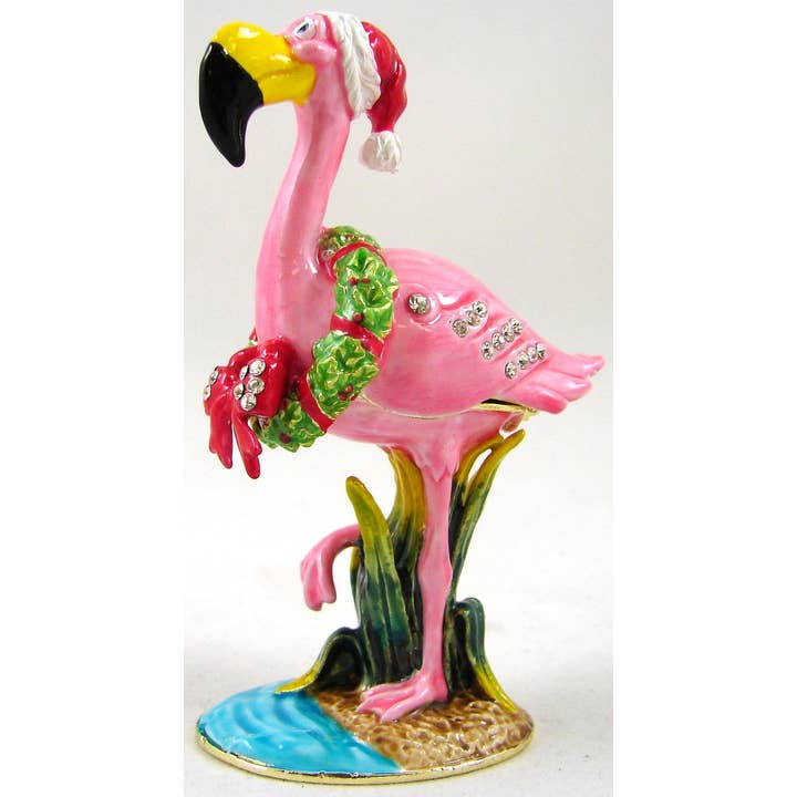 Scatola natalizia ingioiellata - Flamingo 3 1/2" per la vendita all'ingrosso da parte di Sea Creations