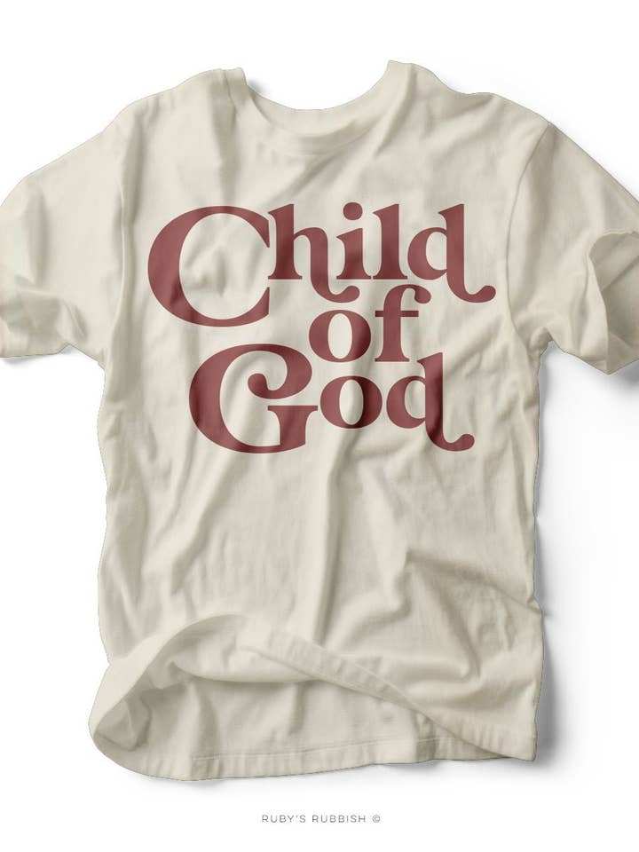 Child of God | Maglietta con le Scritture | Ruby's Rubbish® per la vendita all'ingrosso da parte di Ruby’s Rubbish