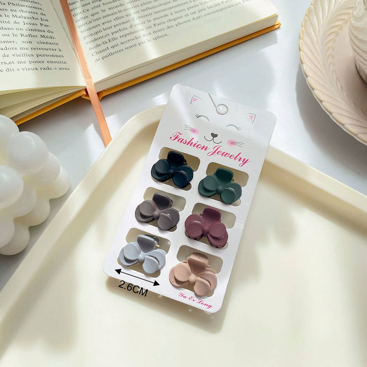 ACCITY - Wholesale Hair Clip - Women's - Set of 6 Small Claw Hair Clips, Simple & Chic_CWAHA038611