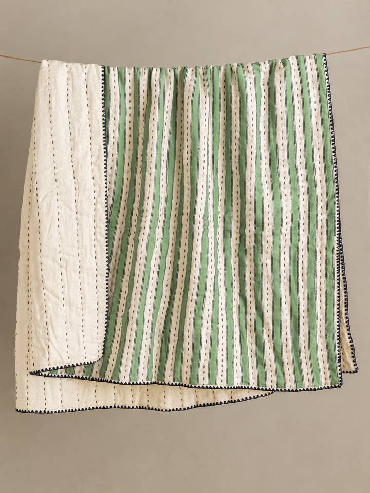 Couette à rayures en lin héritage pour la vente par Live Linen