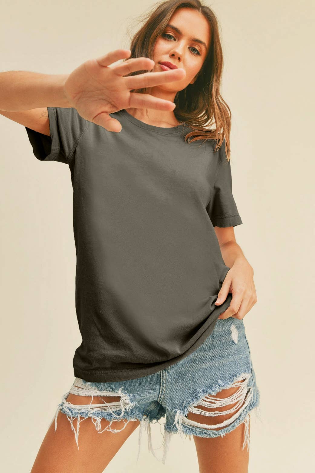 Honestee - Venta al por mayor Camiseta estampada - Mujer - Camiseta Clásica de Manga Corta en Blanco5