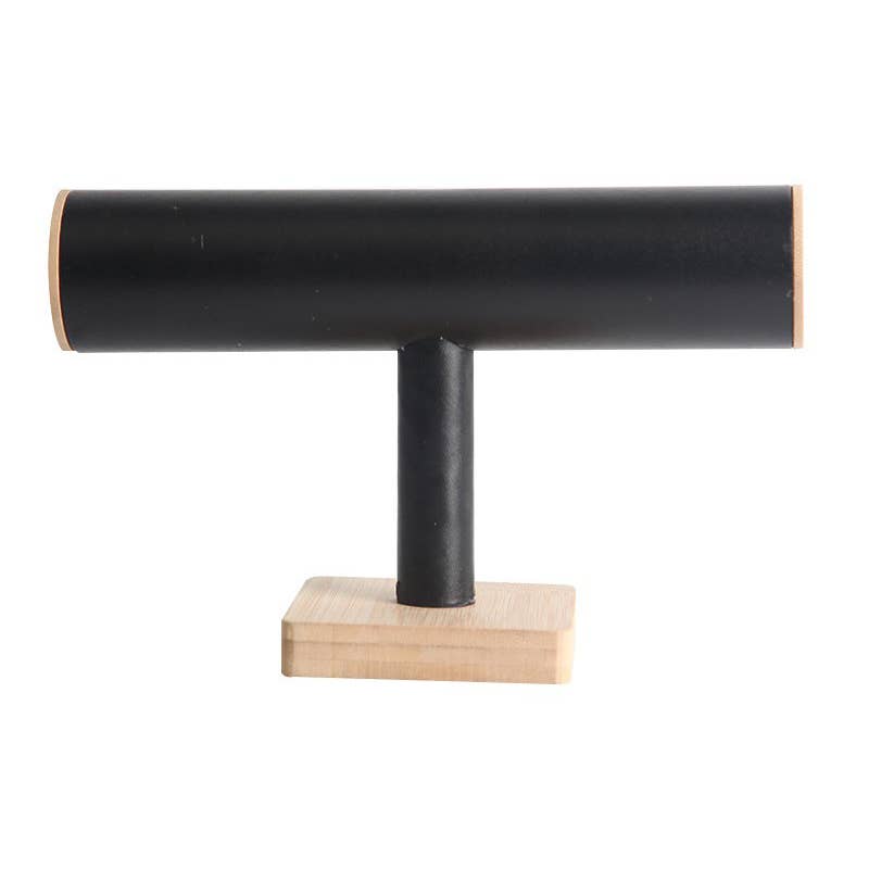 Zakka - Vente Supports et présentoirs à bijoux - Bracelet rond avec chaîne en T, 6,25 pouces H, noir et blanc6