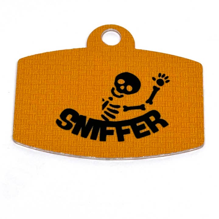 Bone Sniffer Orange Digital QR Code Pet Tag for wholesale by Afropawlitan