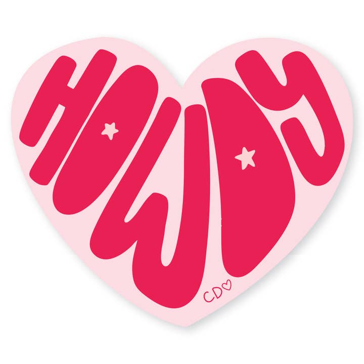 Howdy Heart Western Decal Sticker for wholesale by Callie Danielle