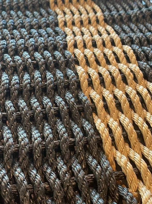 black with tan stripe door mat for wholesale by Paige's Paracord and More