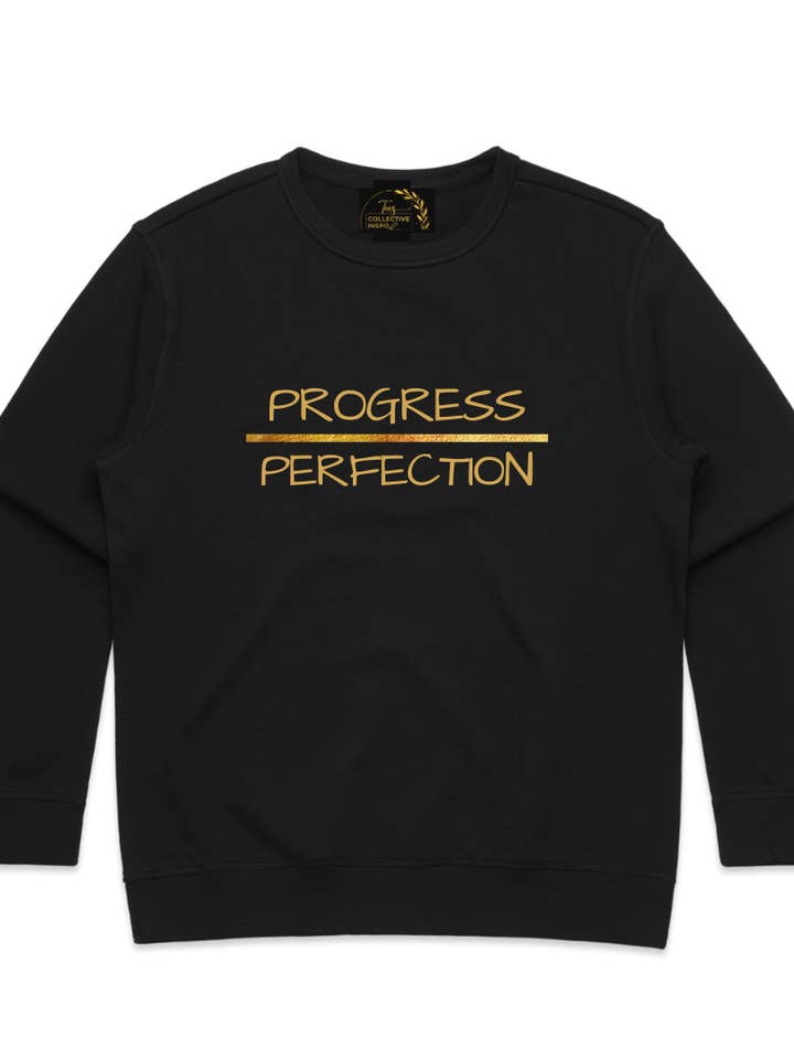 Womens' Progress Over Perfection Crewneck Sweatshirt for wholesale by Collective Inspo By Design
