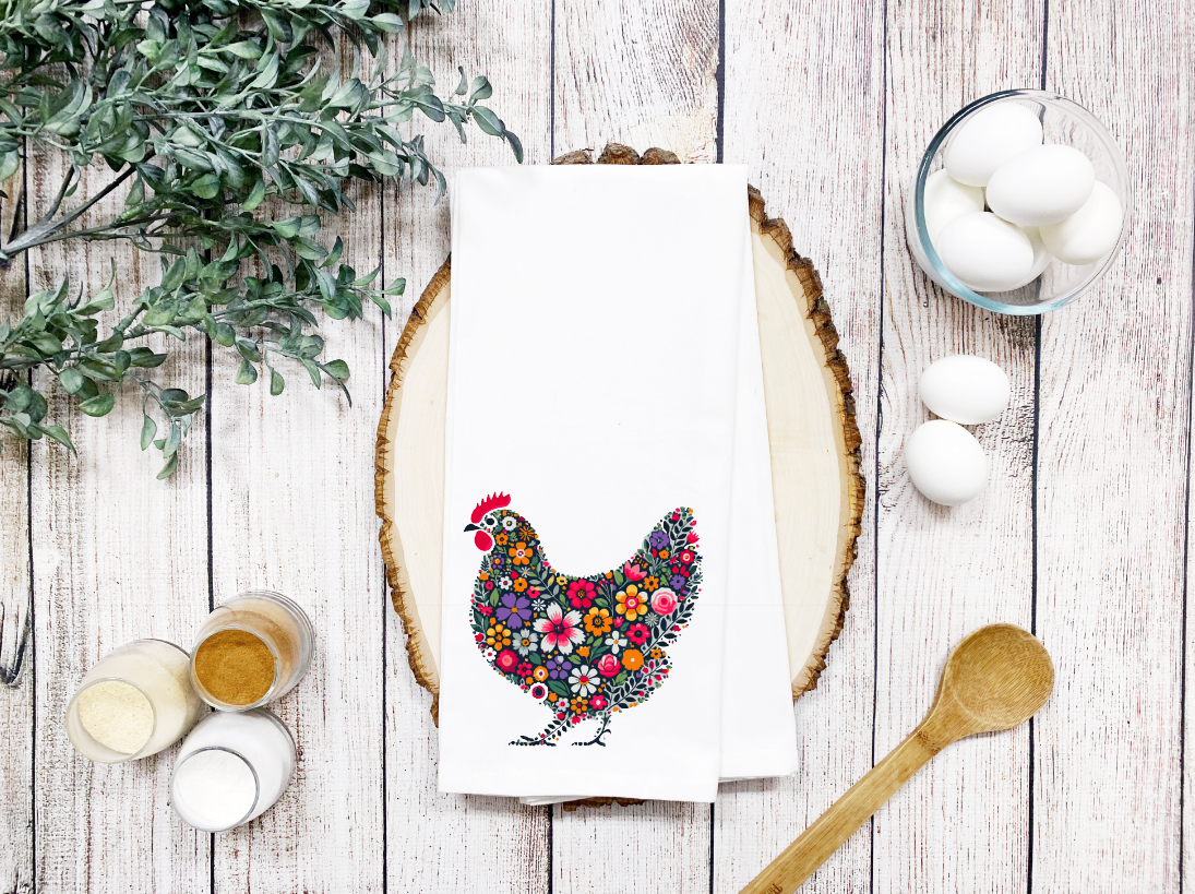 Prairie Chicken Sticker Shop & Gifts - Wholesale Tea Towel - Vintage Chicken Waffle Weave Dish Towel Tea Towel  1