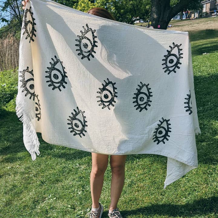 Moa - Wholesale Throw blanket - Black Evil Eye Throw Blanket2