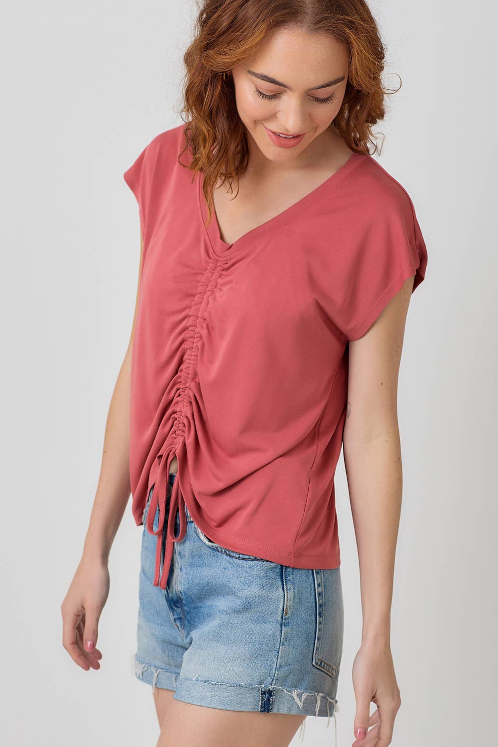 Mystree - Wholesale Knit Top - Women's - 20020 Front Ruche Modal Top 62