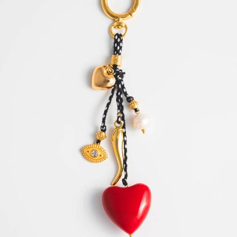 Dipped Shop – wholesale Keychain – Women's – Elegant Heart Pearl Keychain Bag Charm DP25C7876
