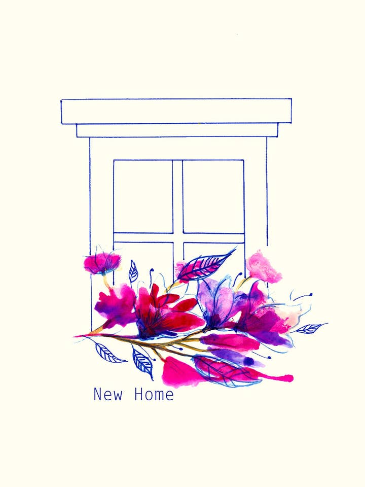 New Home - Greetings Card for wholesale by Maria Zvaric Illustration