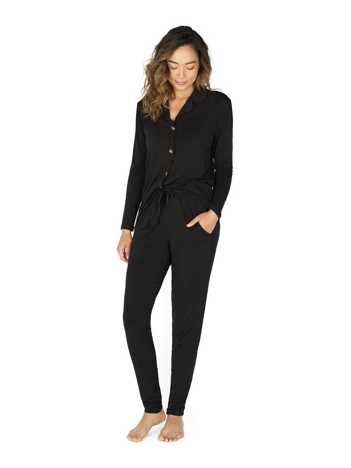 Ensemble de pyjama noir pour femme pour la vente par Weekend Made