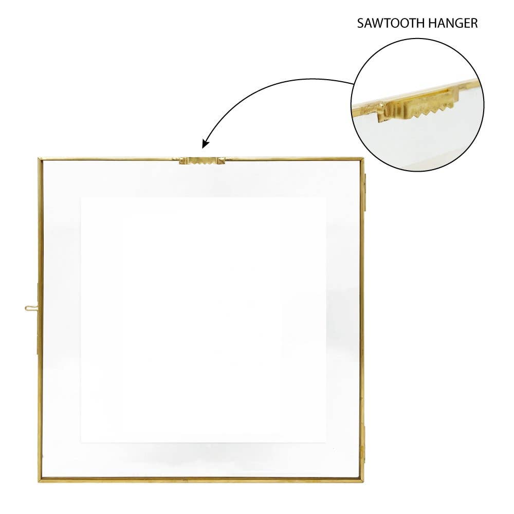 Ouro antigo Moldura Suspensa de Latão e Vidro Estilo Vintage Isaac Jacobs para venda a revendedores na Faire2