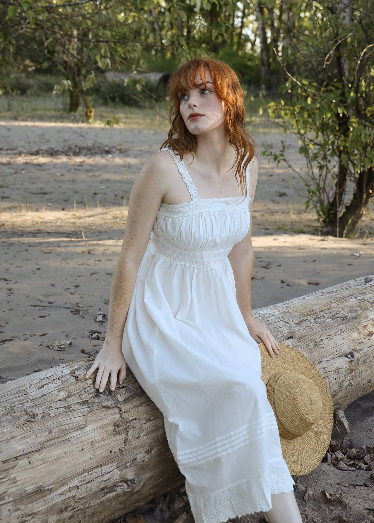 Atèlette - Wholesale Dress - Women's - White Cotton and Lace Midi Sundress - Seville Dress2
