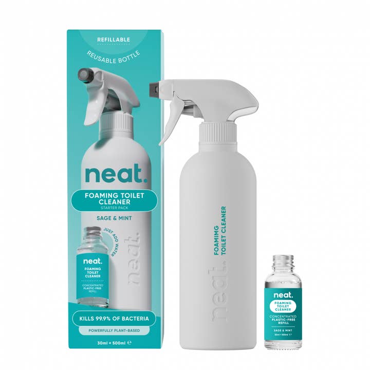 ecoLiving - Vente Nettoyants pour toilettes - Kit de démarrage de nettoyant moussant pour toilettes Neat - Sauge et menthe