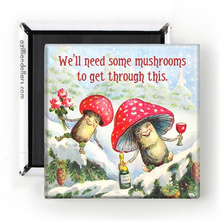 Funny Vintage Mushroom Theme Magnet: Mushroom Decor for wholesale by A Zillion Dollars
