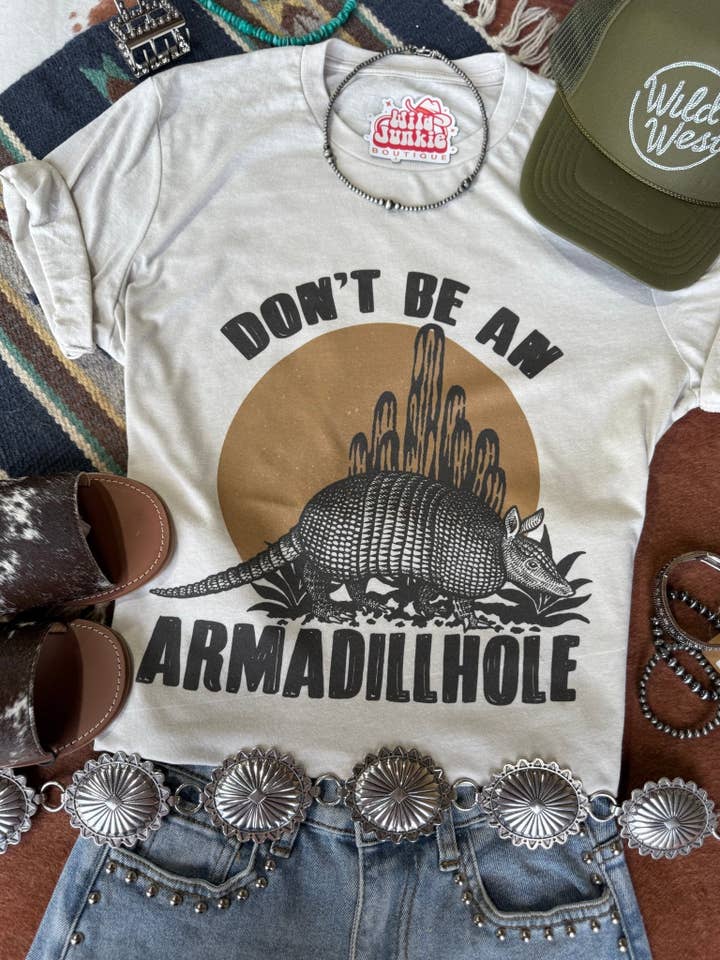 Cement Don't Be An Armadillhole Graphic Tee for wholesale on Faire