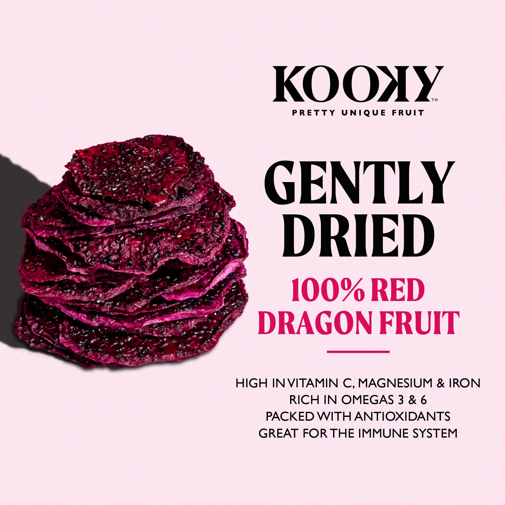 Kooky - Pretty Unique Fruit – wholesale Torkad frukt – Skonsamt torkad drakfrukt | 12 förpackningar | Seg1