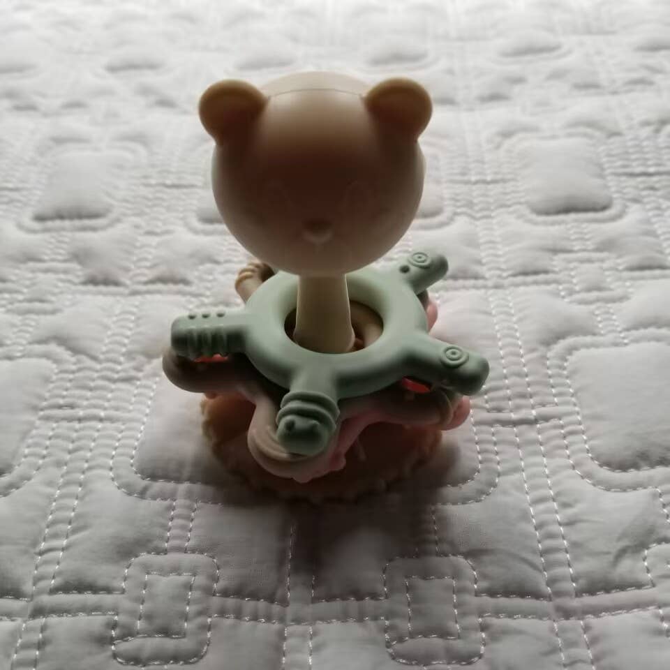 D & C TOYS - Wholesale Handheld Rattle - Baby - Bear Rattle Silicone Baby Stacking Toy0